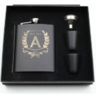 Matte Black Groomsman Best Man Flask Set cadeau