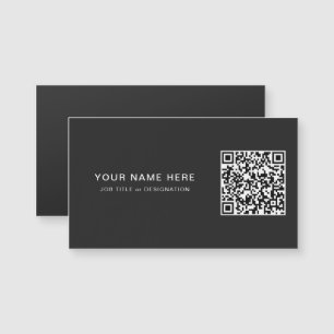 Matte Black Magnet Card with Custom QR and Title
