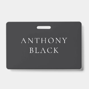 Matte Black Minimalist Plain Elegant Classical Badge