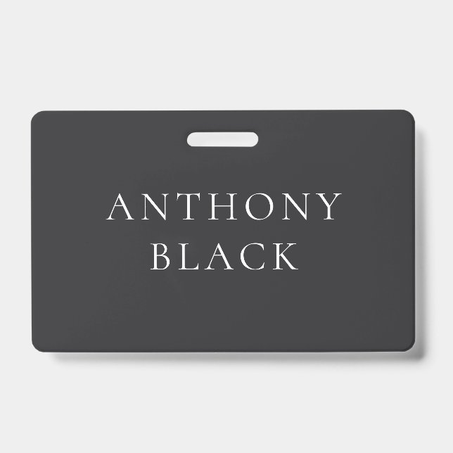 Matte Black Minimalist Plain Elegant Classical Badge (Front)