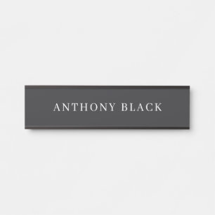 Matte Black Minimalist Plain Elegant Classical Door Sign