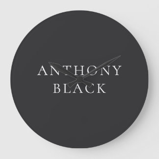 Matte Black Minimalist Plain Elegant Classical Large Clock