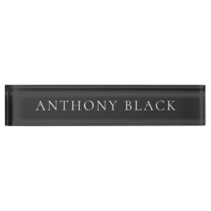 Matte Black Minimalist Plain Elegant Classical Nameplate