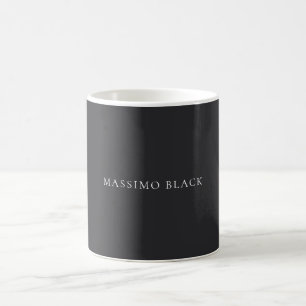 Matte Black Minimalist Plain Elegant Own Name Coffee Mug
