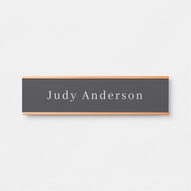 Matte Black Professional Plain Modern Elegant Door Sign (Front)