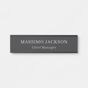 Matte Black Professional Plain Modern Elegant Door Sign