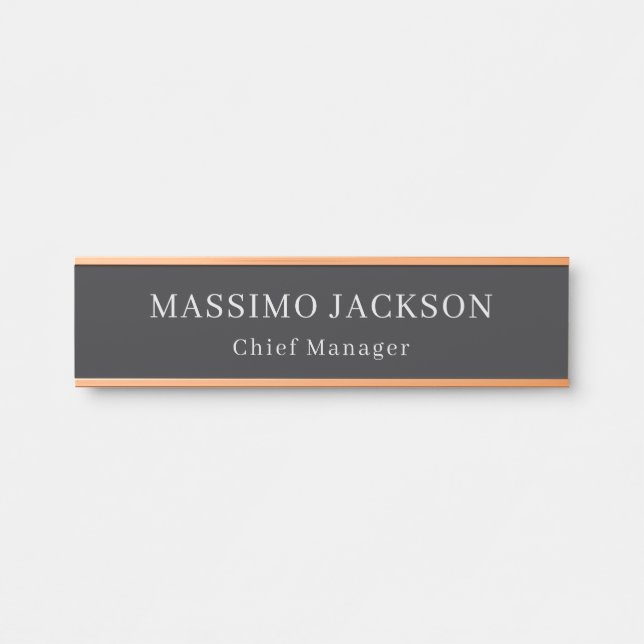 Matte Black Professional Plain Modern Elegant Door Sign (Front)