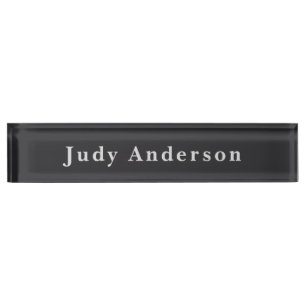 Matte Black Professional Plain Modern Elegant Nameplate