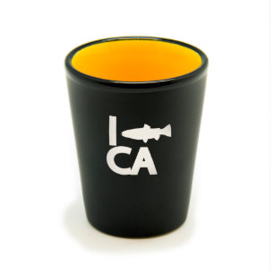 Matte Black/Yellow Hilo Tiré du verre "I Fish"