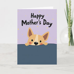 Matte Cute Dog Mothers Day Card