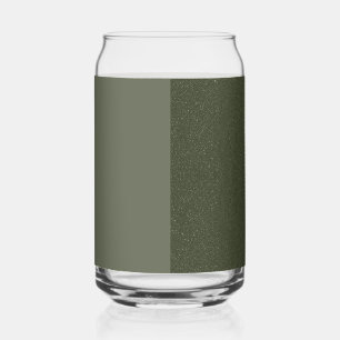 Matte & Glitter Moss Green Custom Glass Can