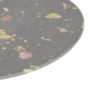 Matte Gold and Rose Gold Flakes Dark Warm Grey Cutting Board