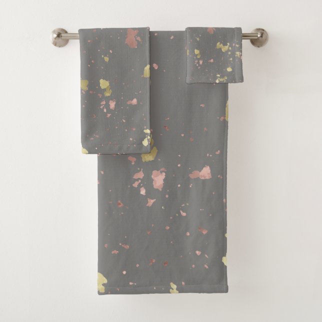 Matte Gold et Rose Gold Flakes gris foncé chaud (En situation)