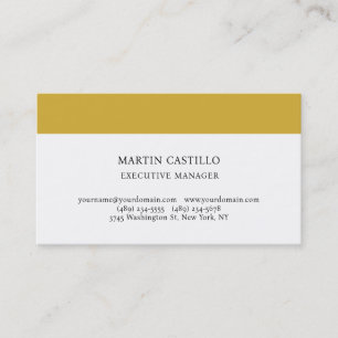 Matte Gold White Modern Professional Serif Font Business Card