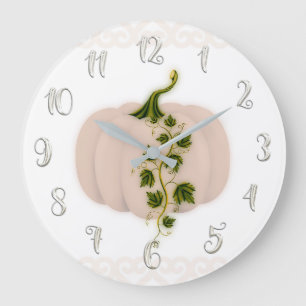 Matte Pink Blush Storybook Fairytale Pumpkin Large Large Clock