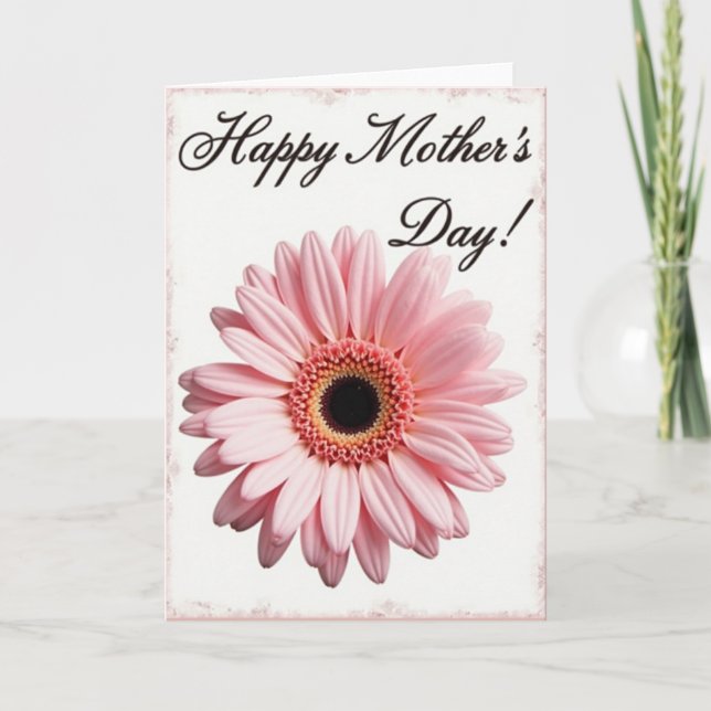 Matte Pink Floral Note Card (Front)