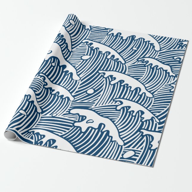 MATTE WRAPPING BLUE AND WHITE  Paper (Unrolled)