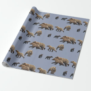 Matte Wrapping Paper, 30" x 6' with grizzly bears Wrapping Paper