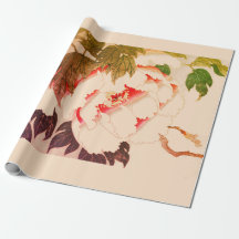 Matte Wrapping Paper Japanese Woodblock  Poppies