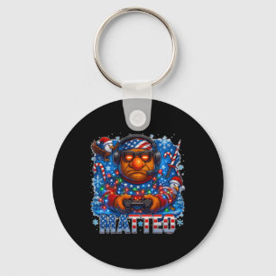 Matteo Meme Italian Brainrot Christmas Usa Flag Ga Keychain