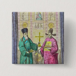Matteo Ricci  and another Christian 2 Inch Square Button