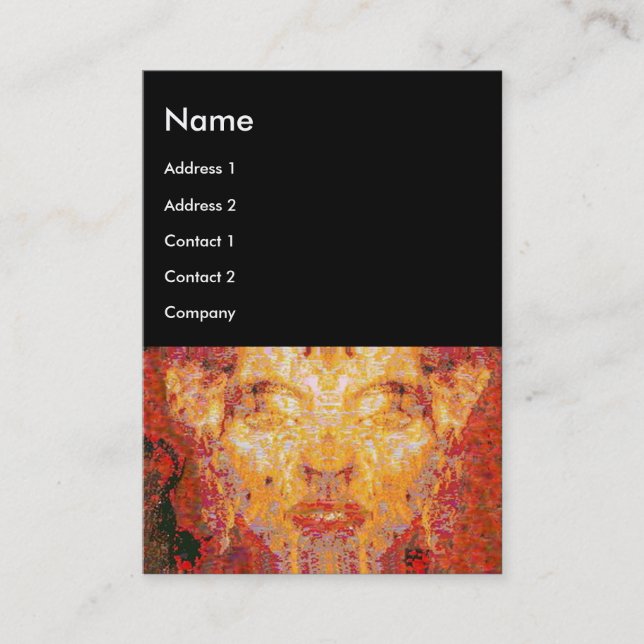 MATTER DOESN'T MATTER Fractal Mask in Red ,Black Business Card (Front)