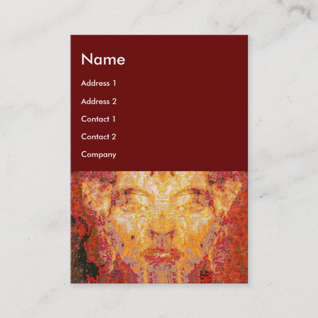 MATTER DOESN'T MATTER Fractal Mask in Red Yellow Business Card (Front)