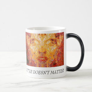 MATTER DOESN'T MATTER Fractal Mask in Red Yellow Magic Mug