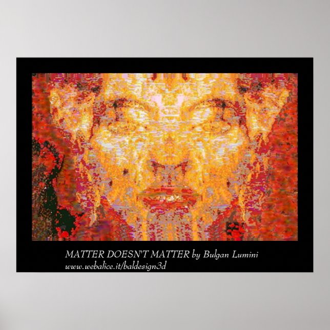 MATTER DOESN'T MATTER Fractal Mask in Red Yellow Poster (Front)