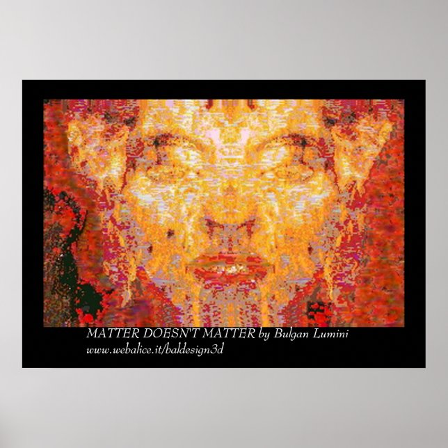 MATTER DOESN'T MATTER Fractal Mask in Red Yellow Poster (Front)