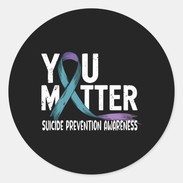 Matter Support Prevention Awareness Positive Classic Round Sticker (Front)