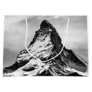 Matterhorn, Alps black and white Large Gift Bag
