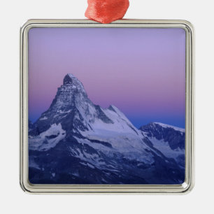 Matterhorn at dawn, Zermatt, Swiss Alps, Metal Ornament