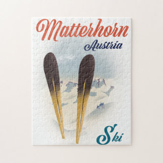 Matterhorn Austria ski poster. Jigsaw Puzzle