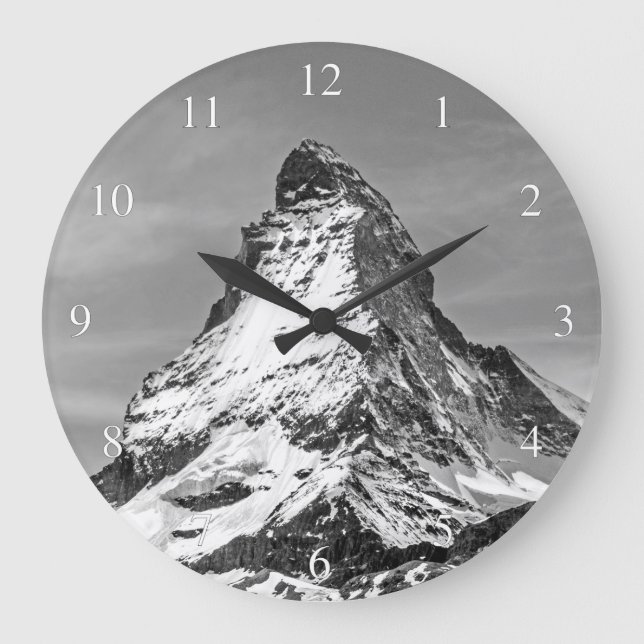 Matterhorn Black and White Small Numbers Large Clock (Front)