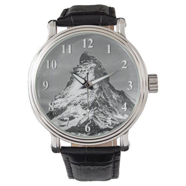 Matterhorn Black and White with Numbers Watch (Front)