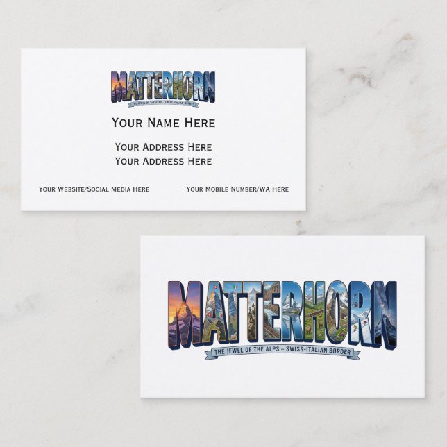 Matterhorn Iconic Alpine Customized Business Cards (Front/Back)
