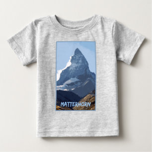 Matterhorn Mountain Design, Zermatt, Switzerland Baby T-Shirt