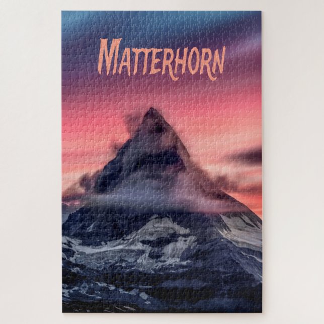 Matterhorn Mountain Europe Alps Switzerland Italy Jigsaw Puzzle (Vertical)