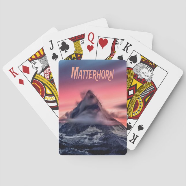 Matterhorn Mountain Europe Alps Switzerland Italy Playing Cards (Back)