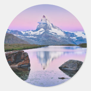 Matterhorn mountain in Zermatt, Switzerland Classic Round Sticker
