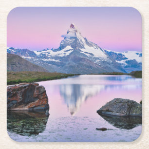 Matterhorn mountain in Zermatt, Switzerland Square Paper Coaster