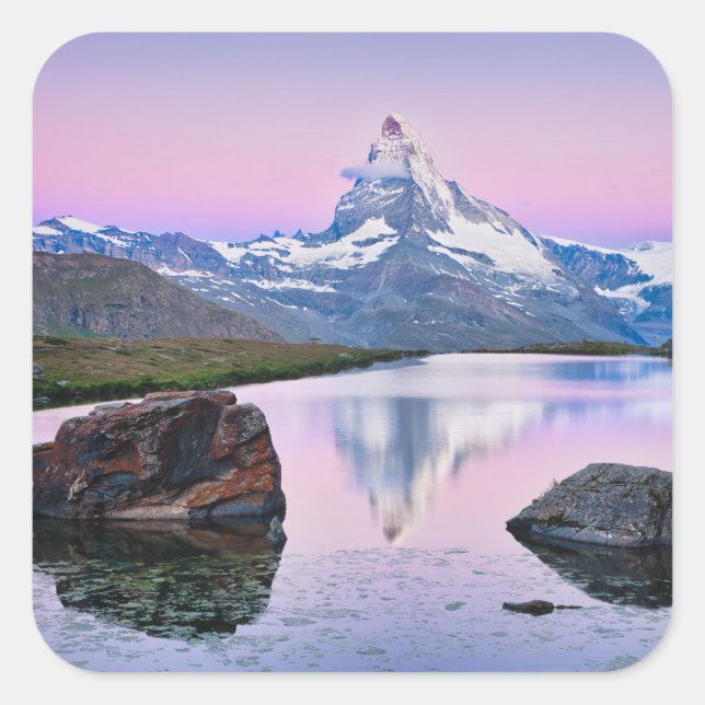 Matterhorn mountain in Zermatt, Switzerland Square Sticker (Front)