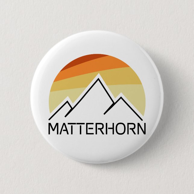 Matterhorn Switzerland Italy Retro 2 Inch Round Button (Front)