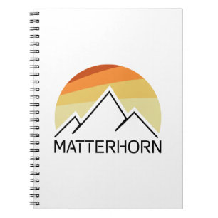 Matterhorn Switzerland Italy Retro Notebook