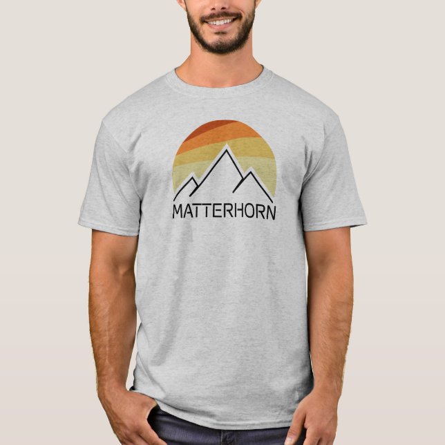 Matterhorn Switzerland Italy Retro T-Shirt (Front)