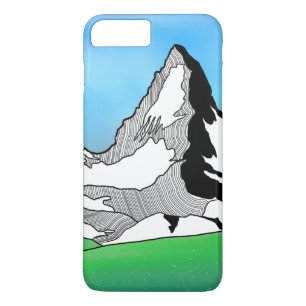 Matterhorn Switzerland Line art watercolor iPhone 8 Plus/7 Plus Case
