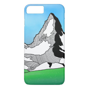 Matterhorn Switzerland Line art watercolor Case-Mate iPhone Case