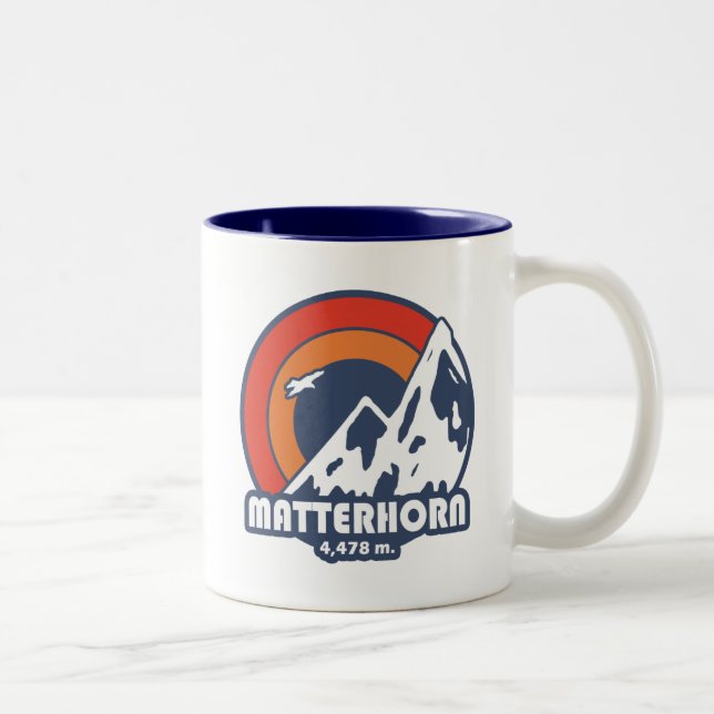 Matterhorn Switzerland Sun Eagle Two-Tone Coffee Mug (Right)