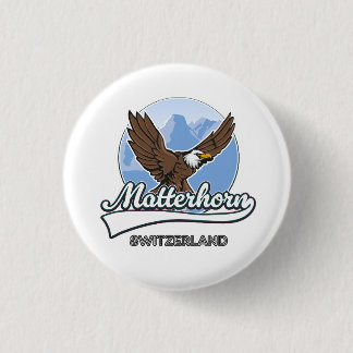 Matterhorn Switzerland travel logo 1 Inch Round Button